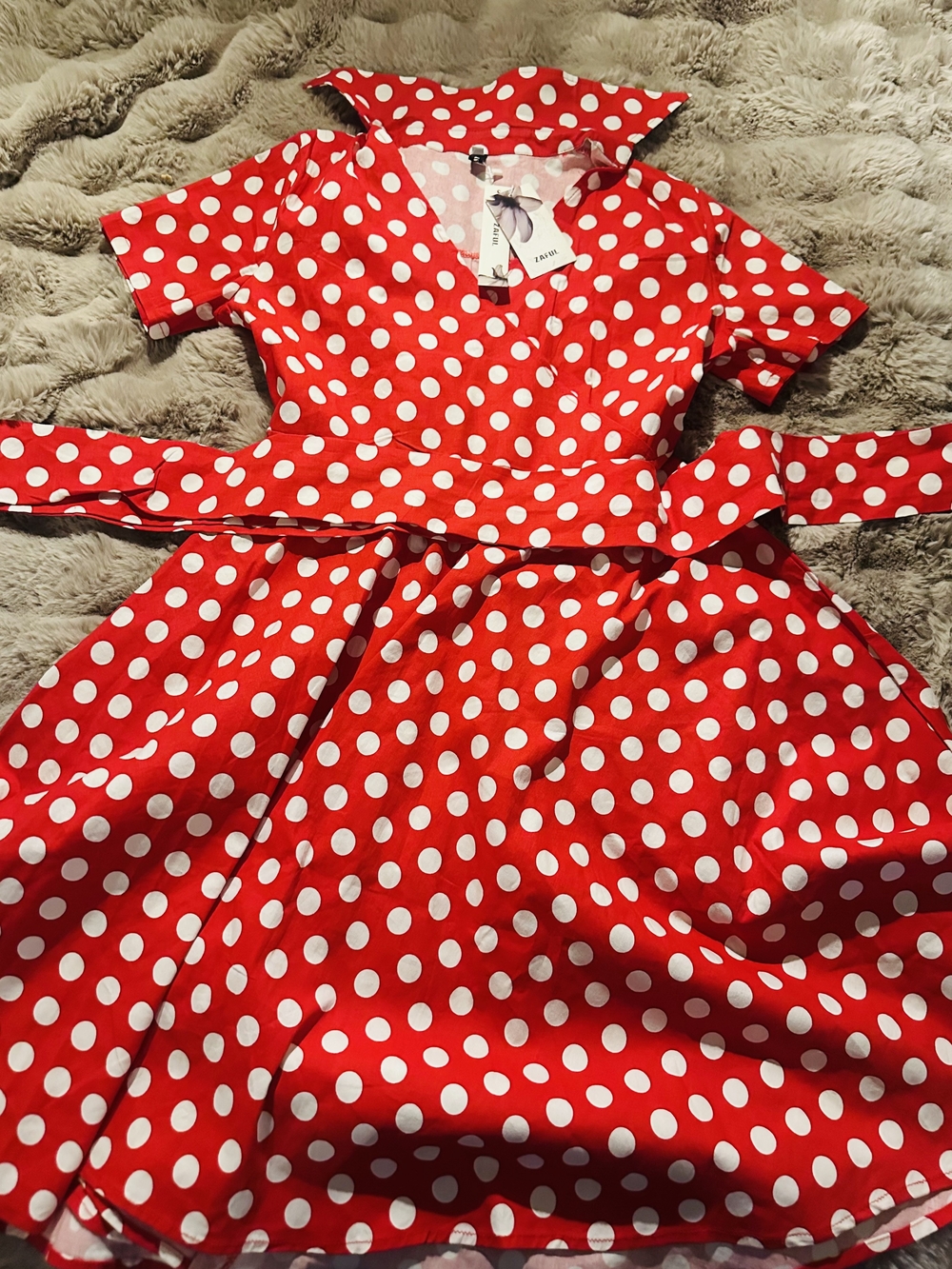 Zaful Red and White Polka Dot Women's Dress